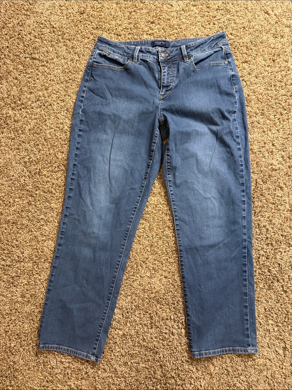Talbots Classic Straight Leg Jeans in Medium Blue Denim